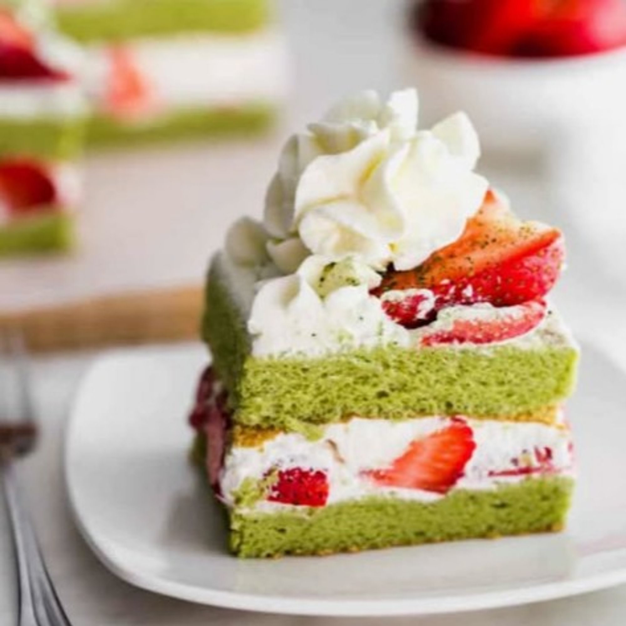 Matcha Strawberry Cream Cake Seasonal