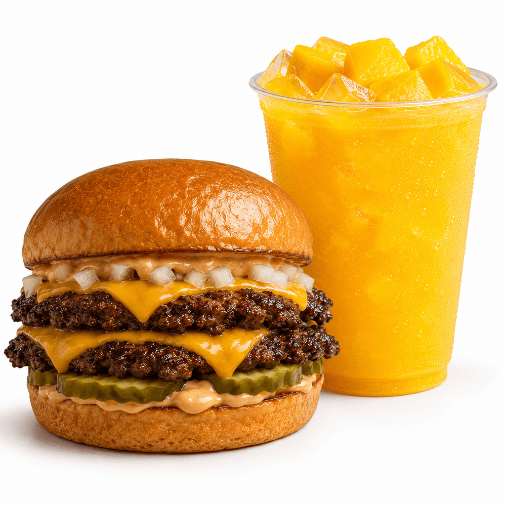 Dirty Smash Burger + Mango Magic