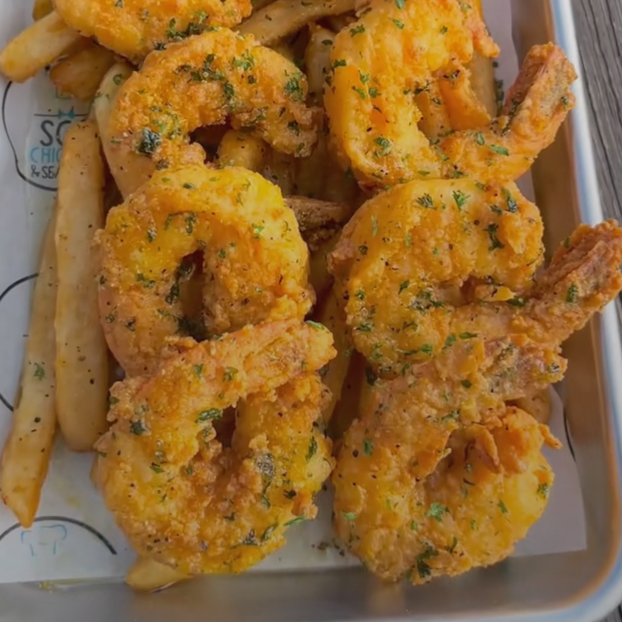 4 Pcs Shrimp with fries