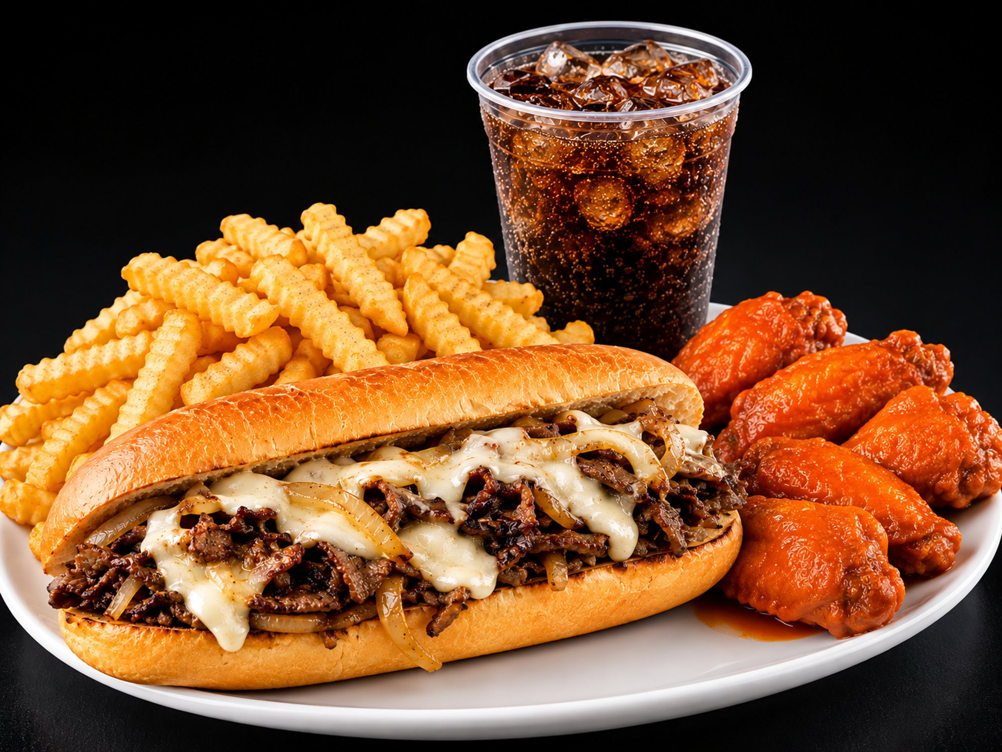 Philly + 5 Wings Combo