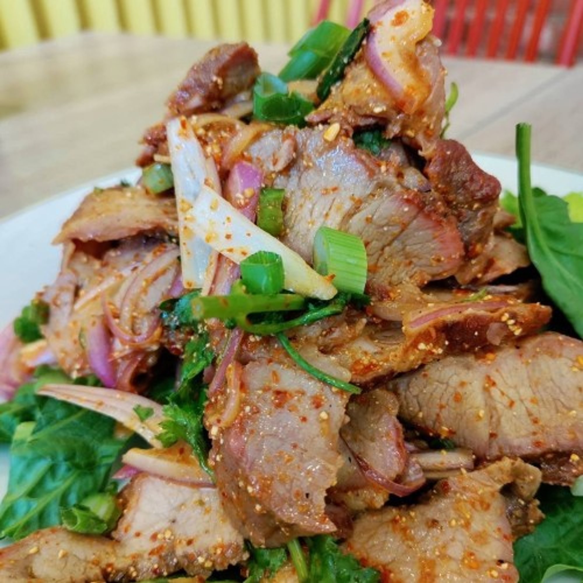 Beef Spicy Salad (Nam Tok)