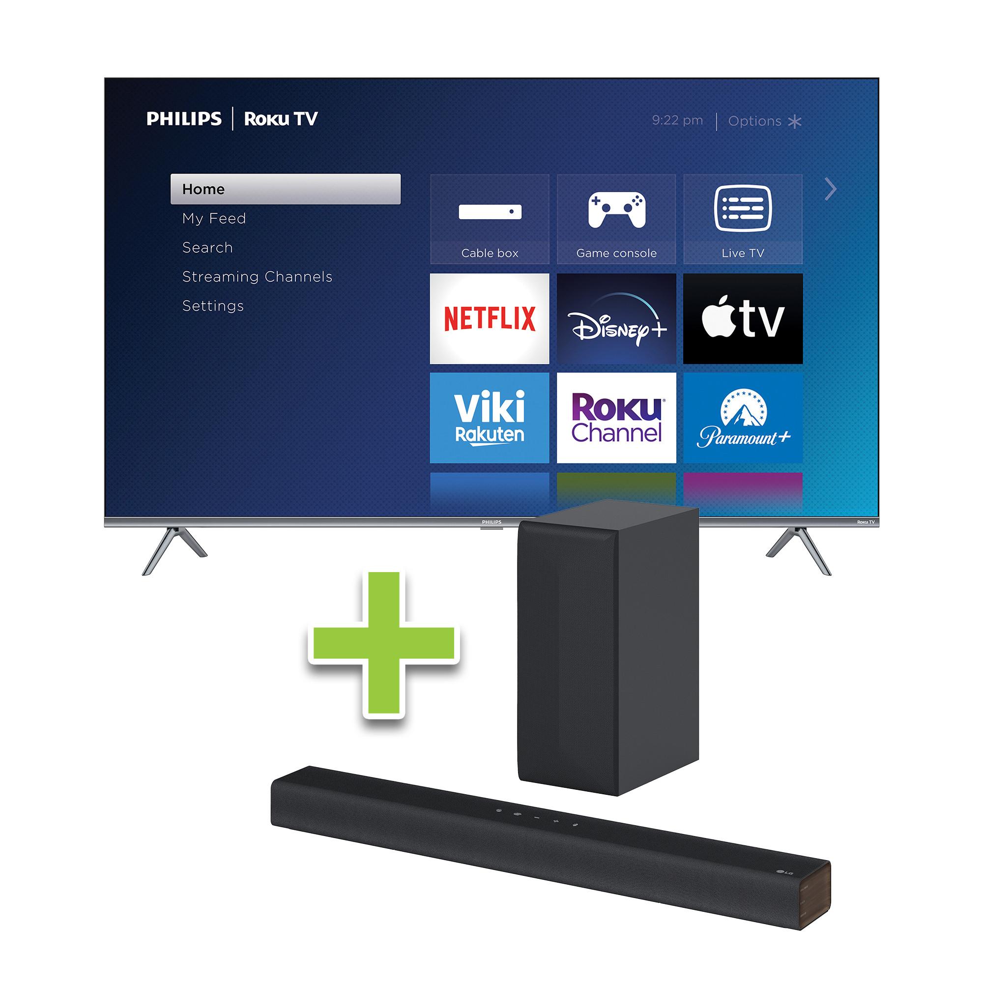 50" Philips QLED Roku TV & LG Soundbar