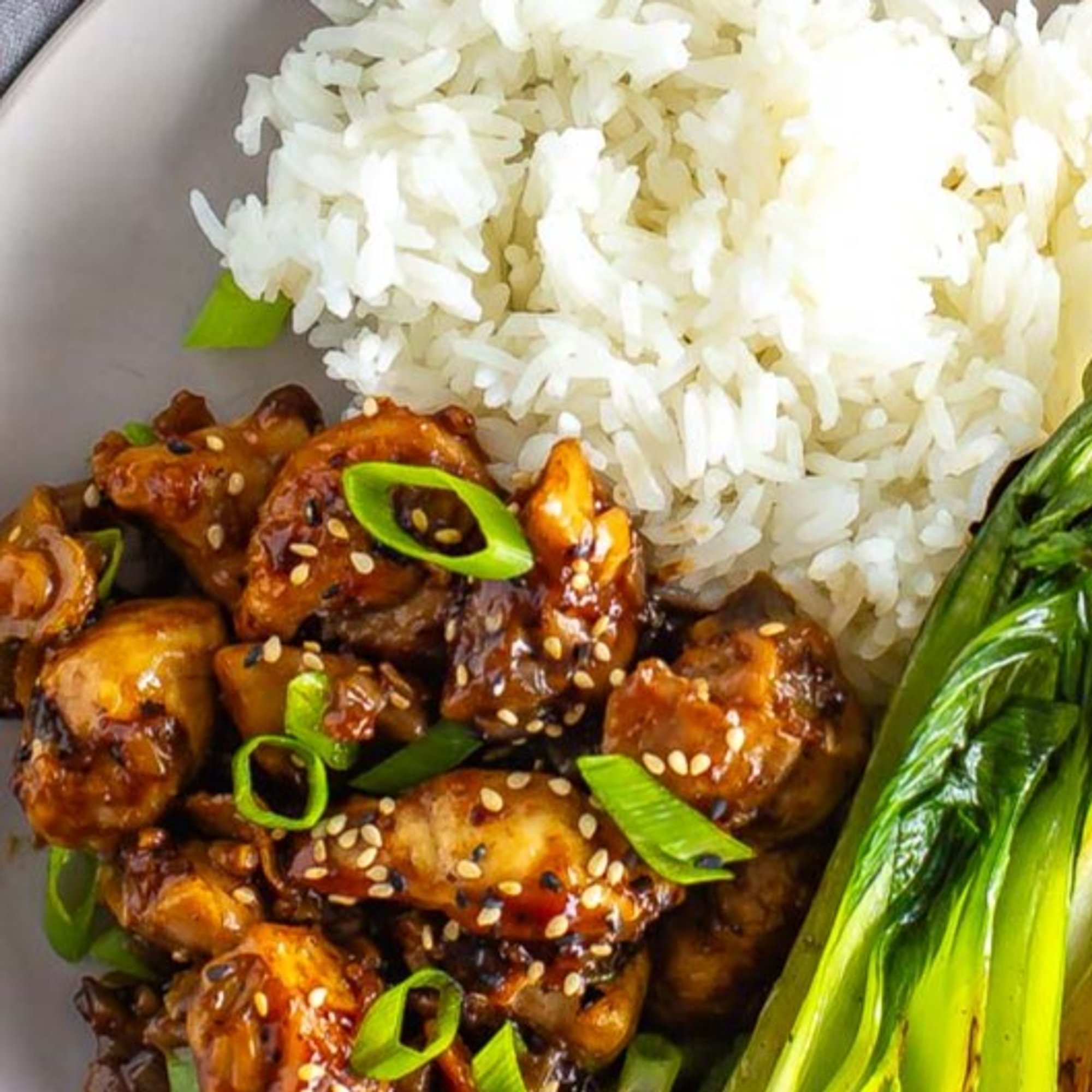 Chicken With Bok Choy Over Rice