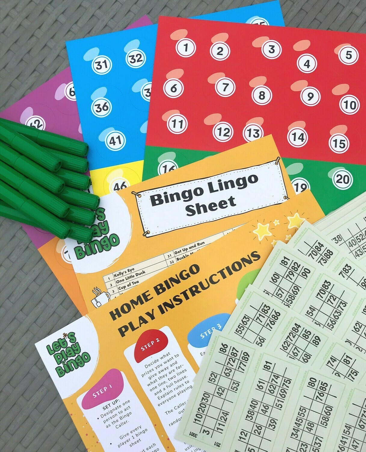 HOME BINGO KIT + 10 MARKERS