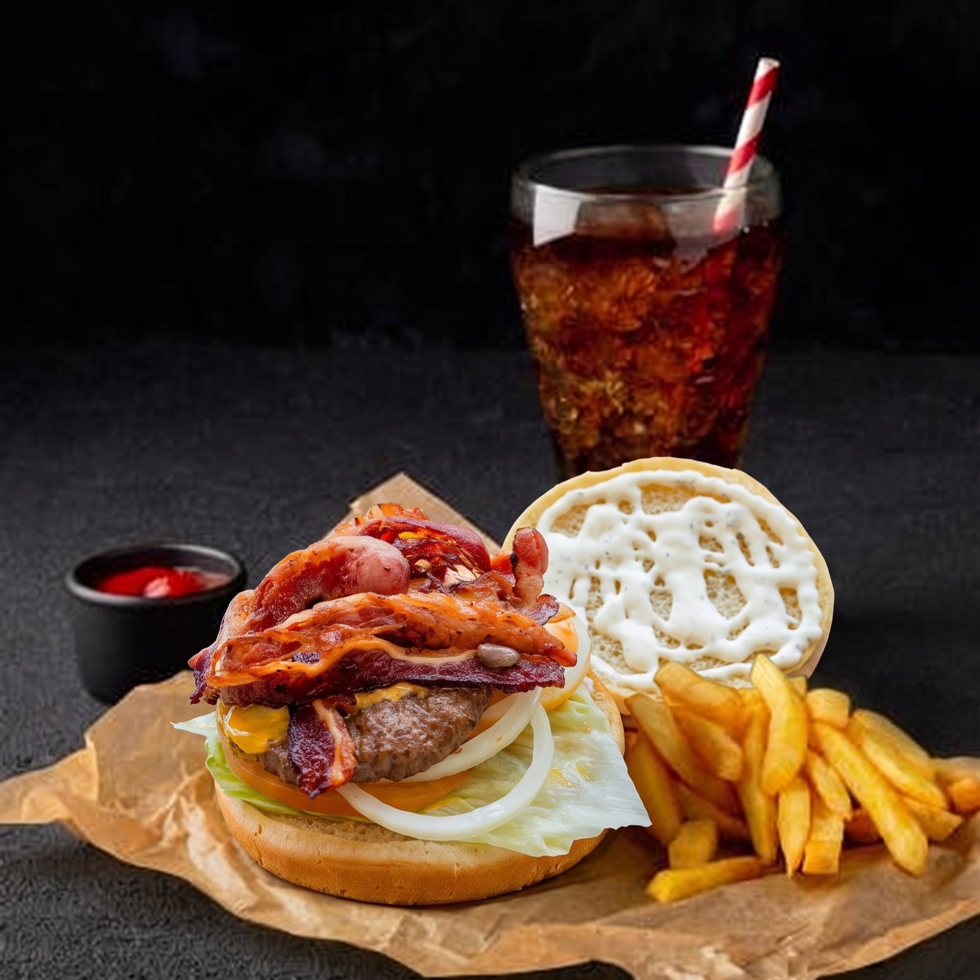 845 Burger Combo W Fries/Soda