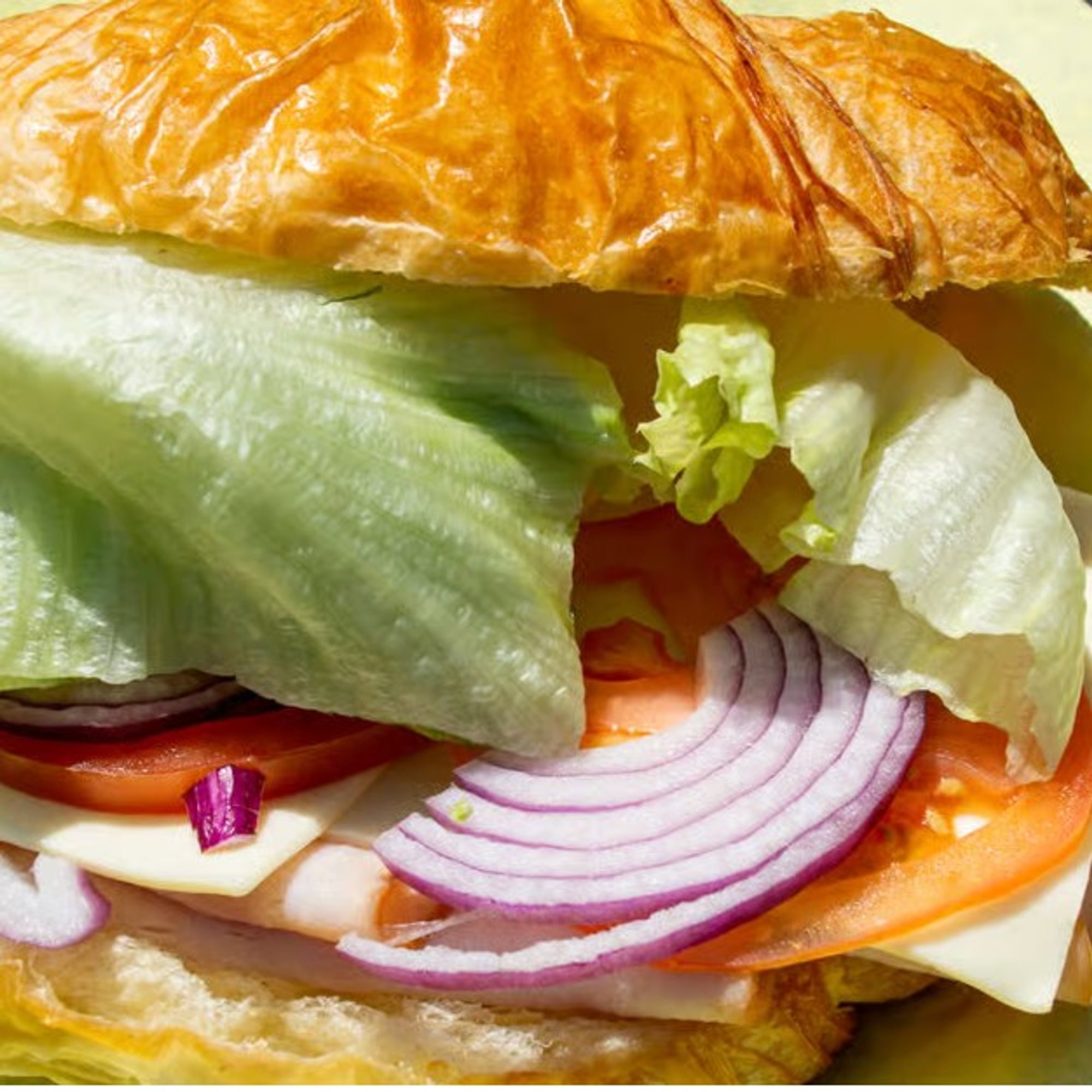Croissant with Turkey, Avocado, Cheese and Mayo