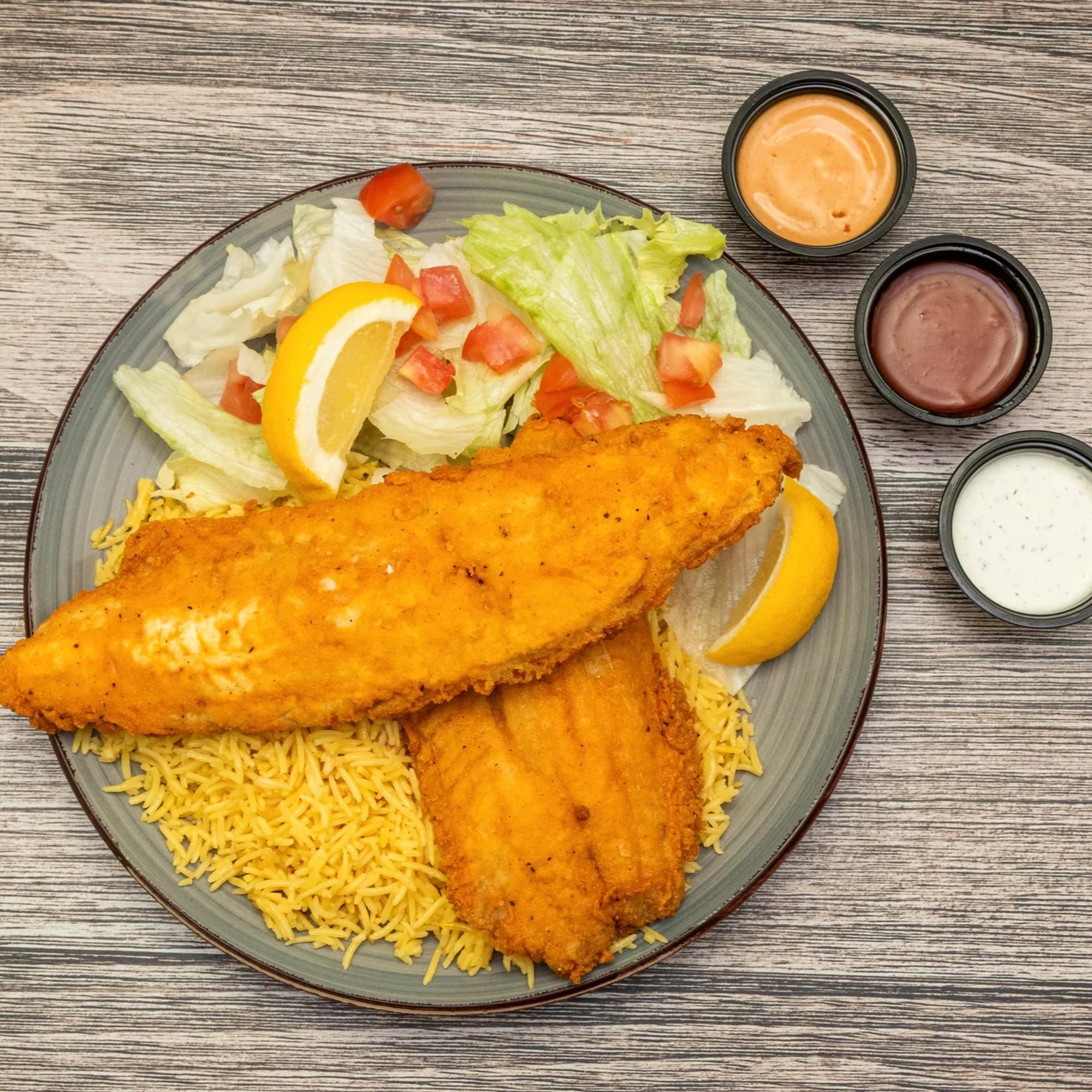 4. Fried Fish Over Rice