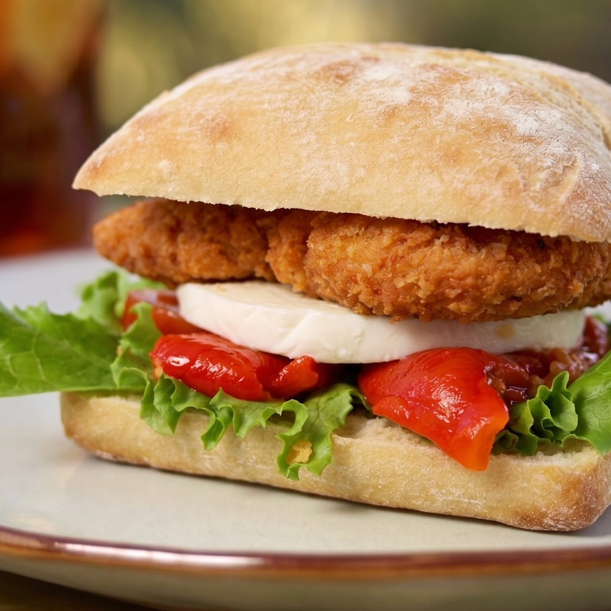 Chicken Cutlet with Cheese Sandwich