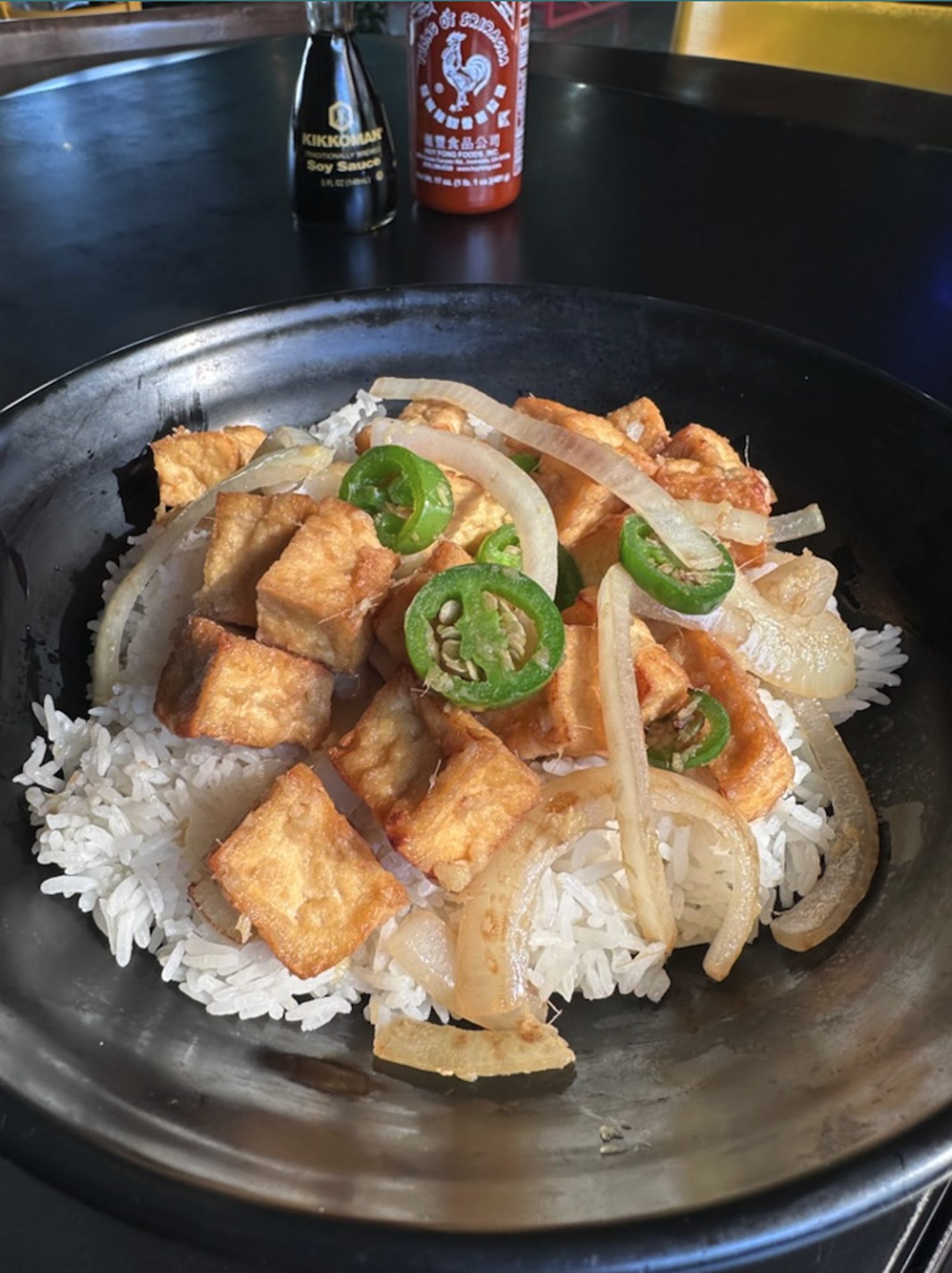 GINGER TOFU OVER RICE