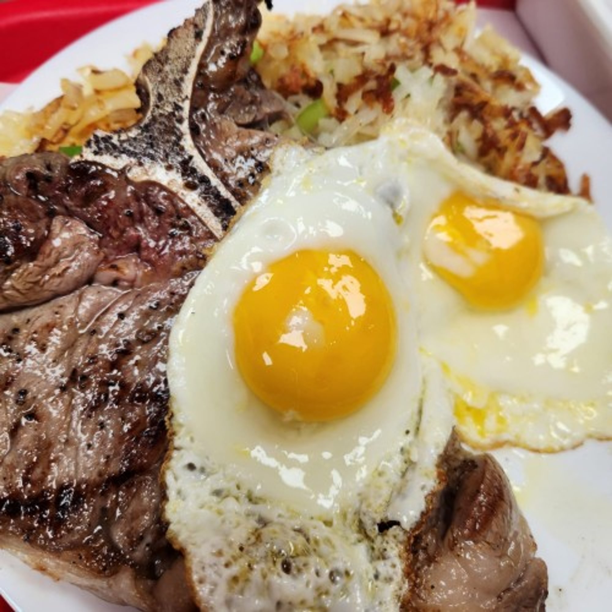 2 Eggs Any Style With T-Bone Steak