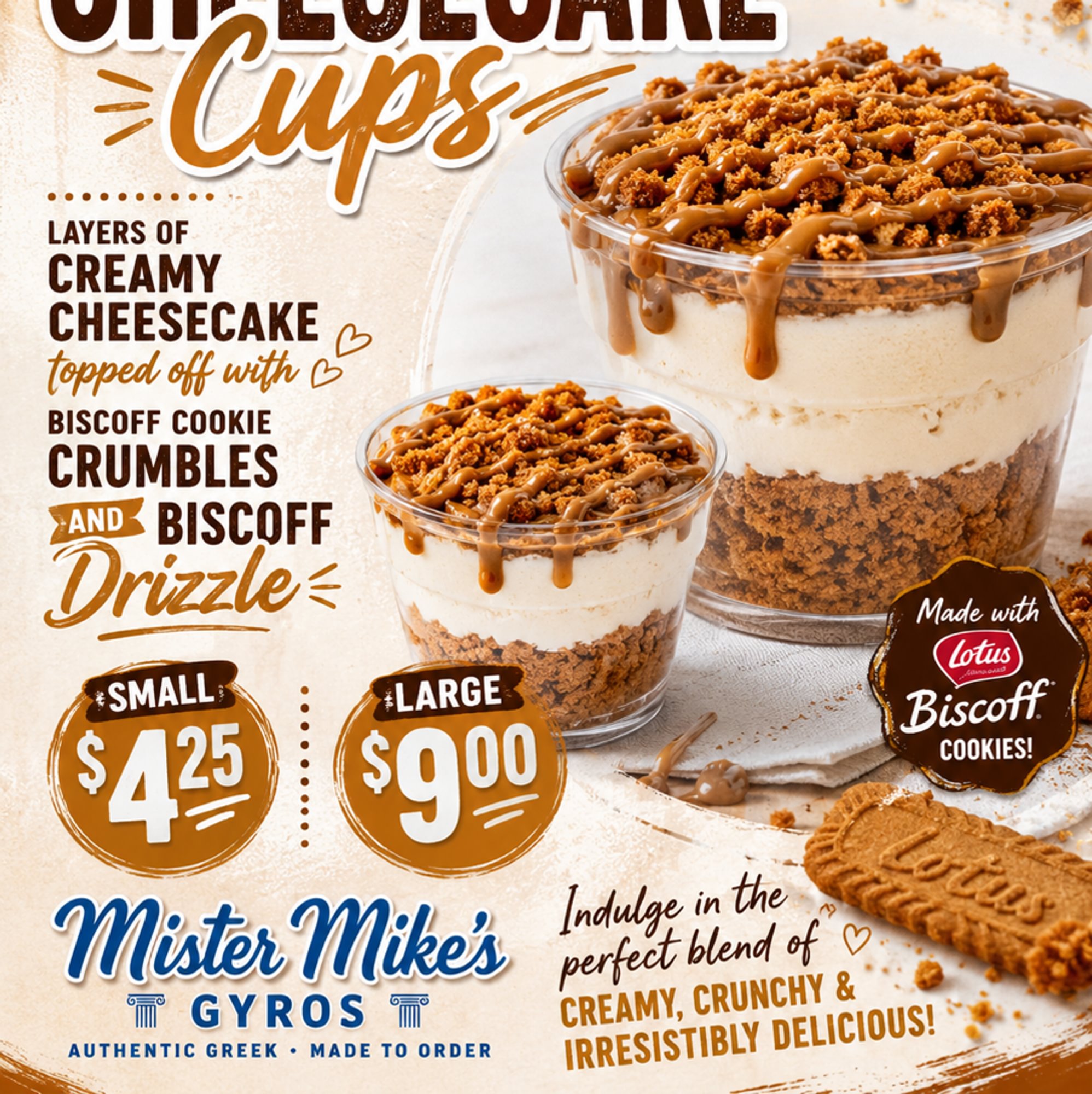 Large Biscoff Cheesecake Cup