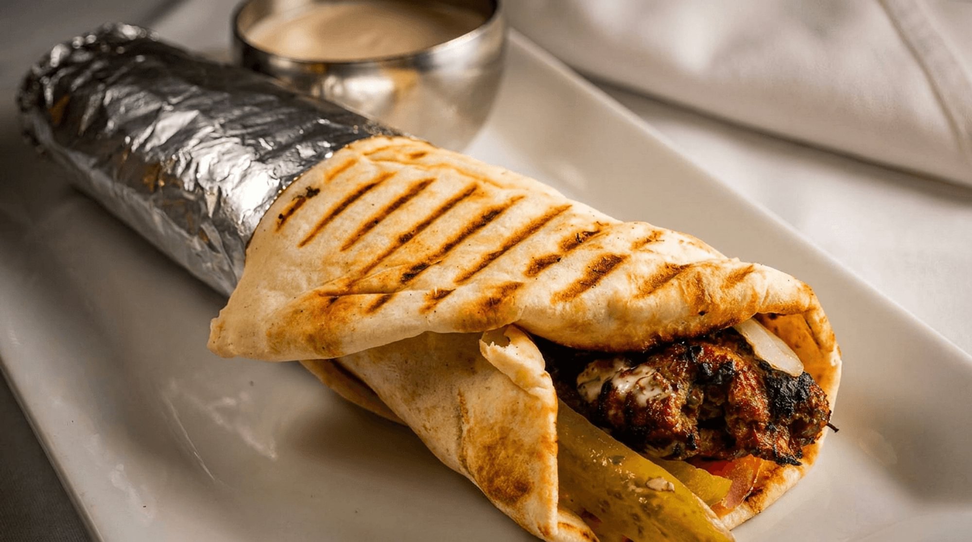 Beef Kafta Kabob Wrap