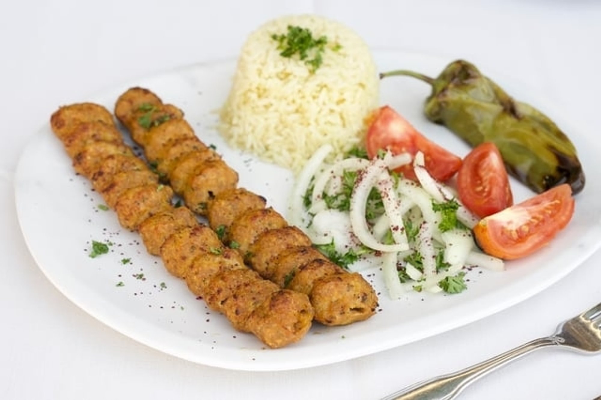 Chicken Lula Kebab (Koobideh) Plate