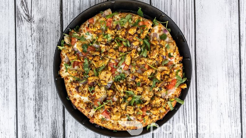 East Meets West Pizza (Chicken Tikka with Pepperoni)