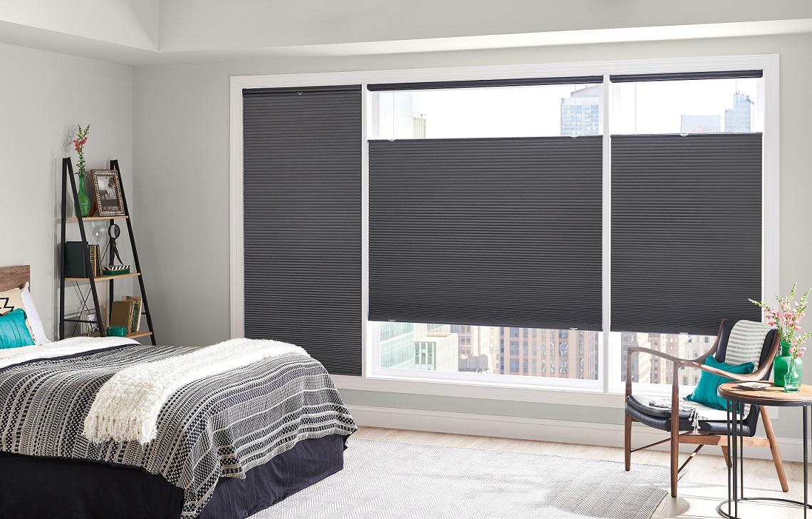 Keep the morning sun out of your eyes and enjoy a bit more sleep. These Top-Down, Bottom-Up Cellular Shades let just a little morning light shine into your bedroom.  TopDownBottomUpShades  CellularShades  ShadesOfBeauty  FreeConsultation  WindowWednesday  BudgetBlindsOfTysonsCorner