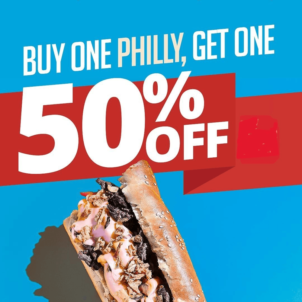 2 PHILLY BEEF (BOGO 50% OFF)