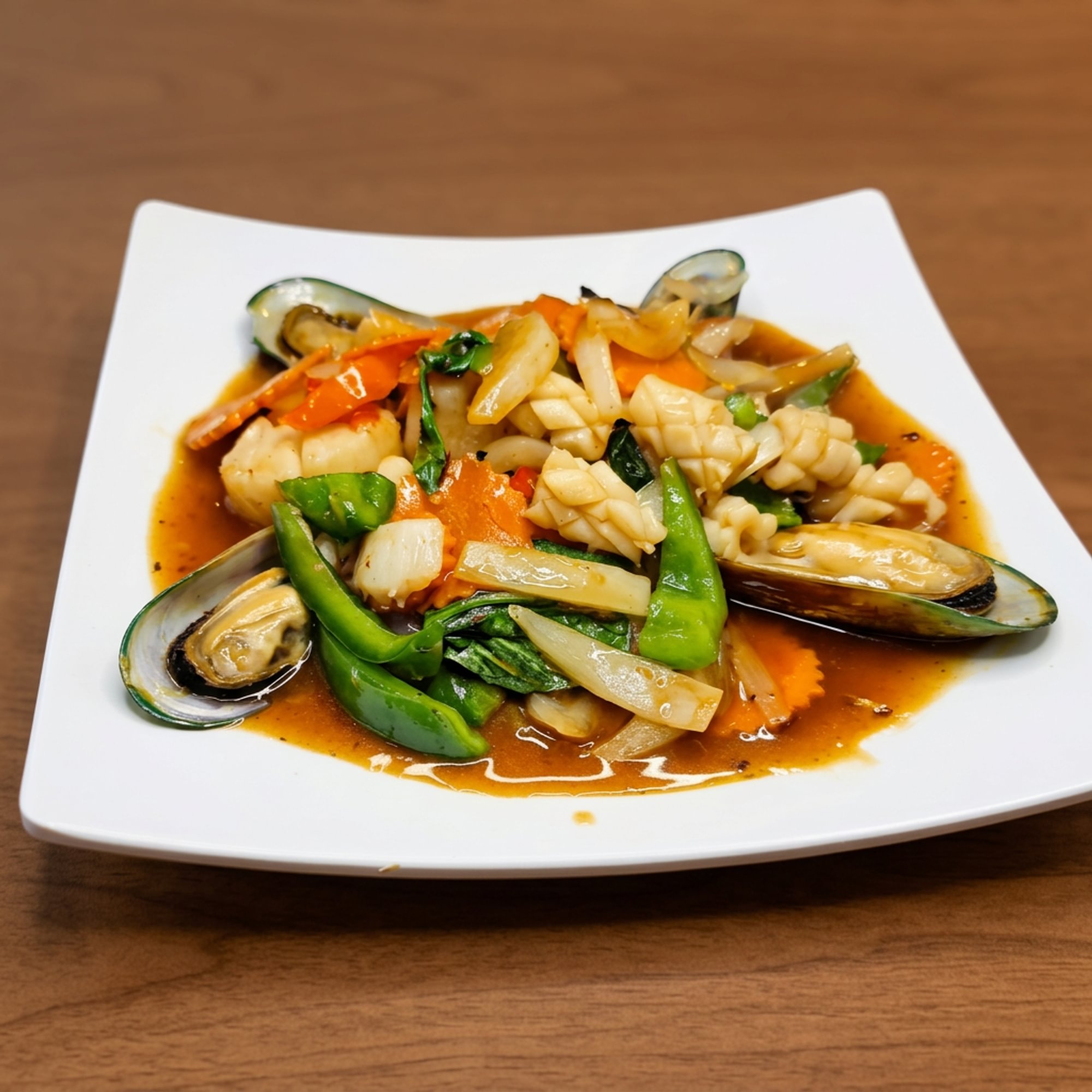 Seafood Paradise with Basil Sauce