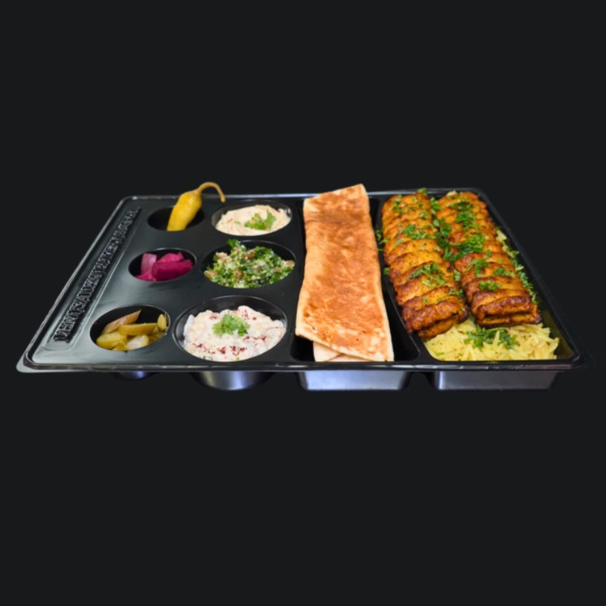 Spicy Kufta Chicken Kabob Platter