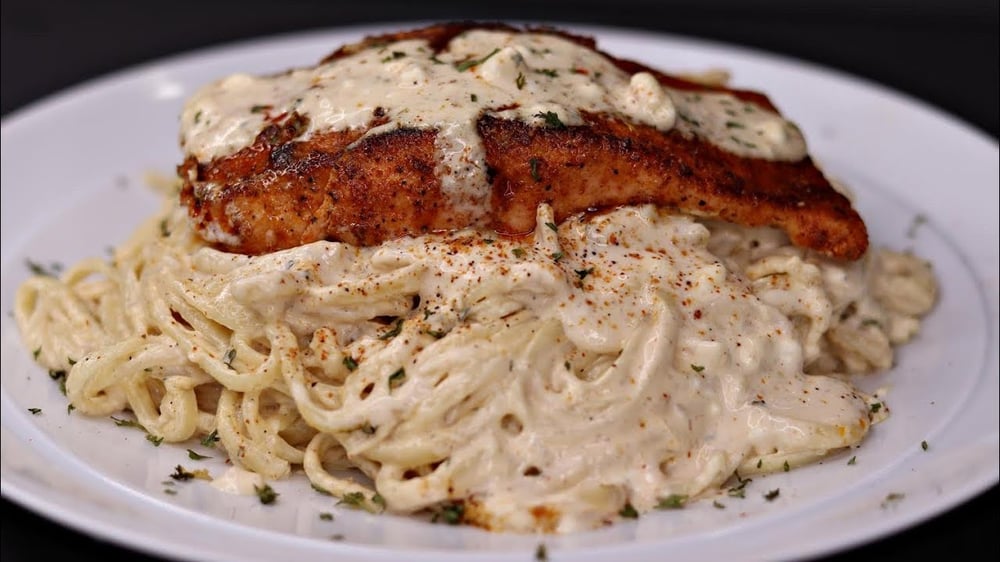 Blackened Salmon Linguine