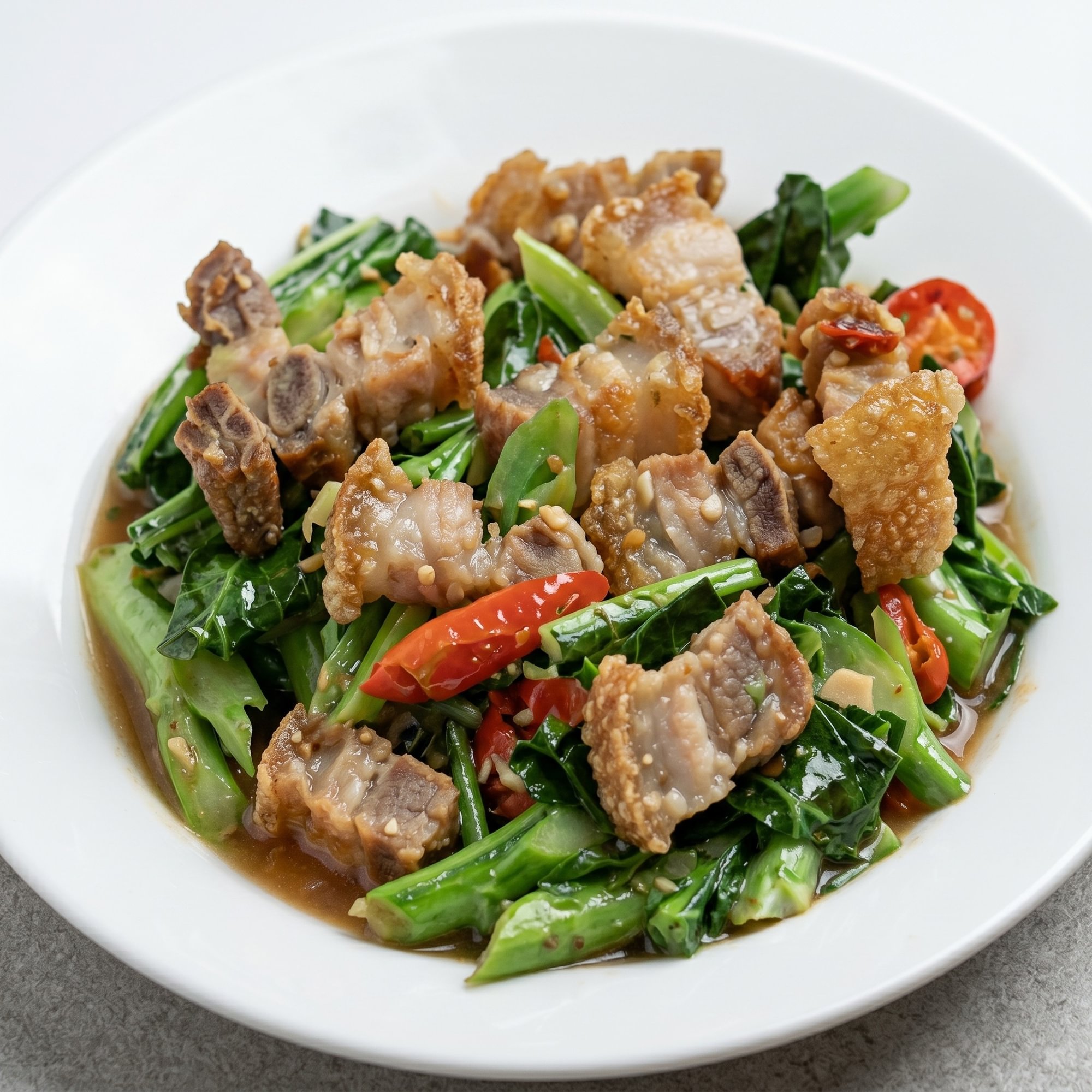 Chinese Broccoli Crispy Pork