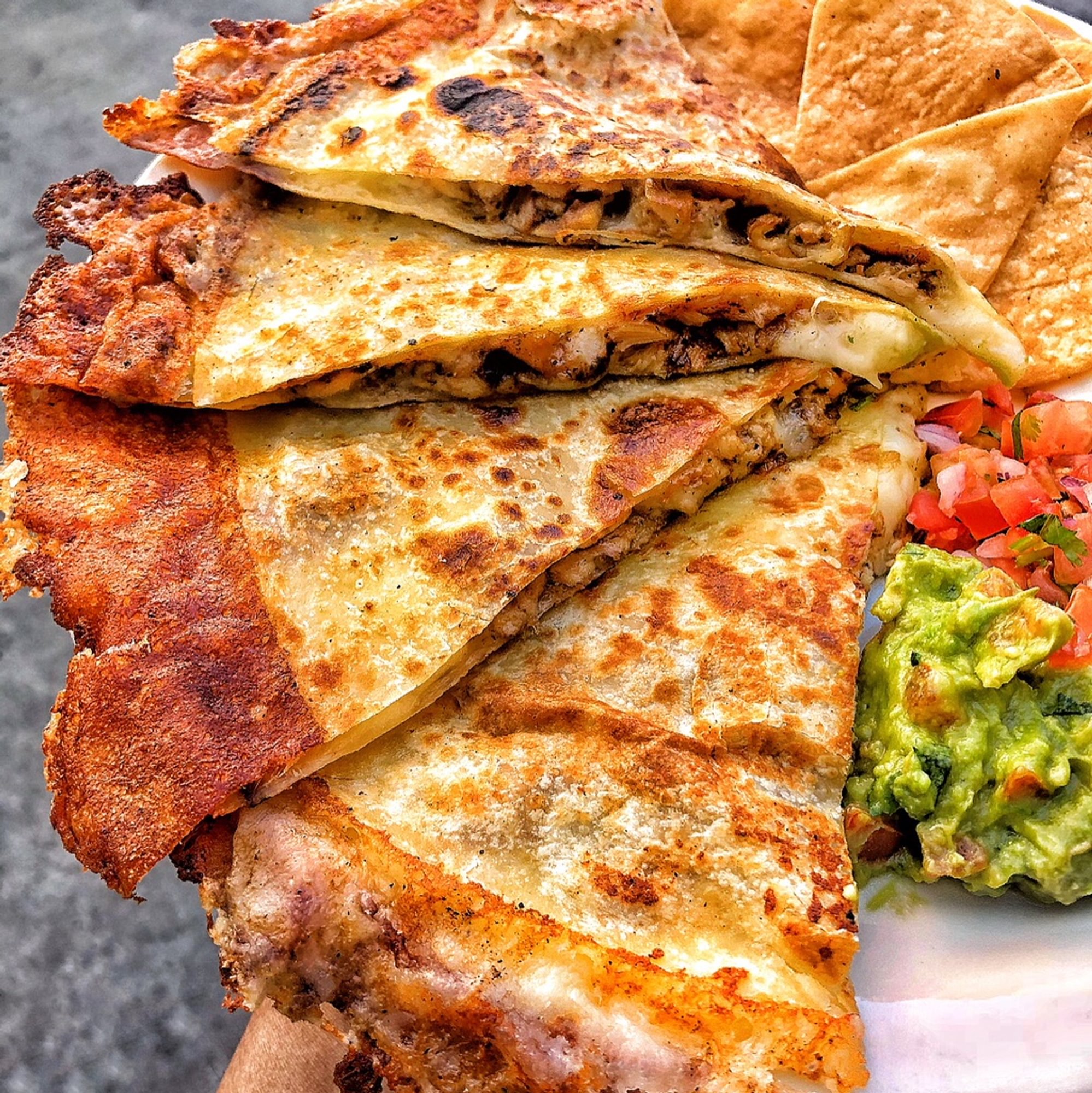 Famous Burnt Cheese Quesadilla