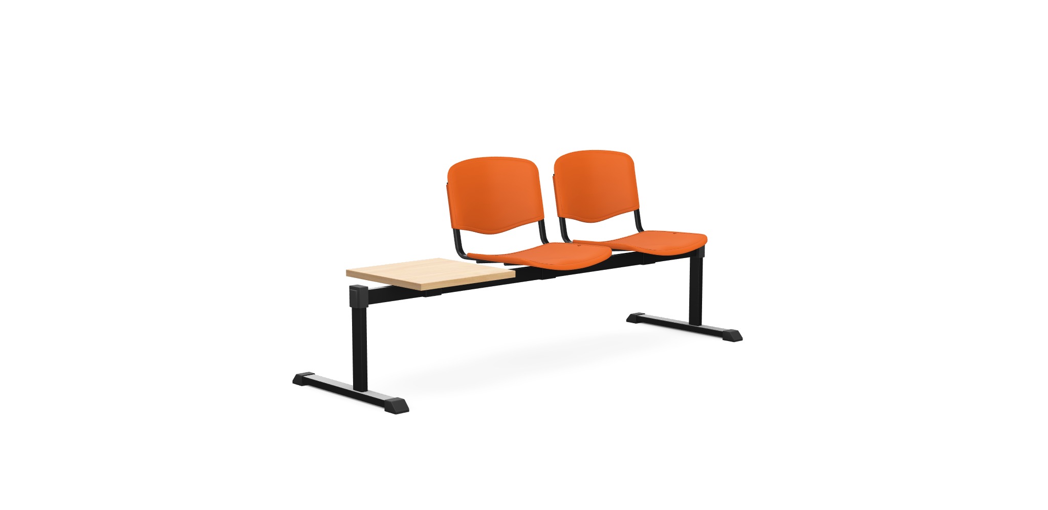 OI Series two Seater Bench with Side Table, Plastic