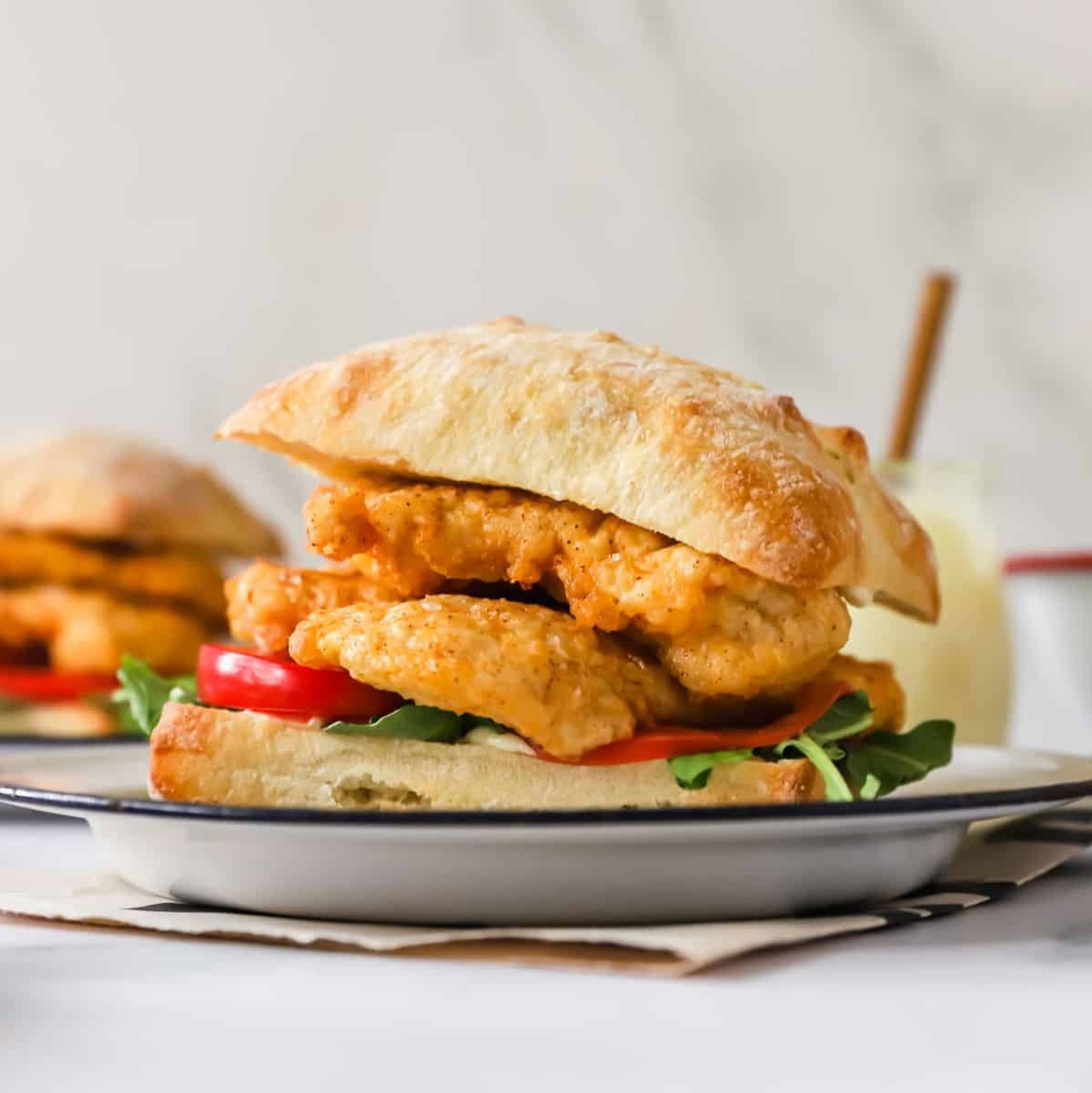 Chicken Cutlet on a Bun Basket