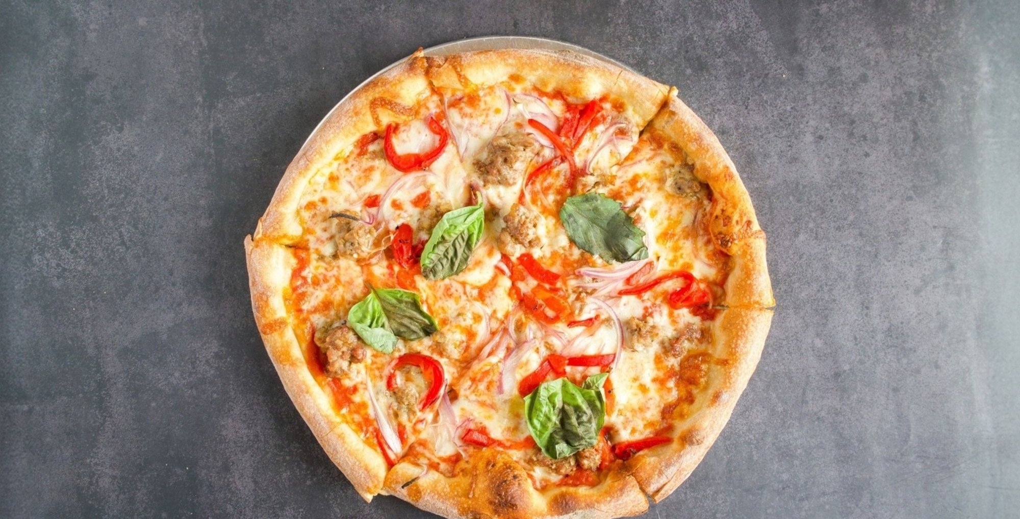 Sausage, Charred Peppers & Onion Pie
