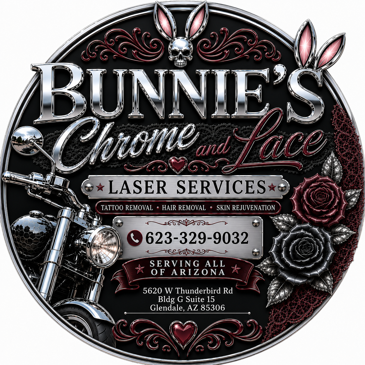 Bunnies Chrome and Lace Laser Services