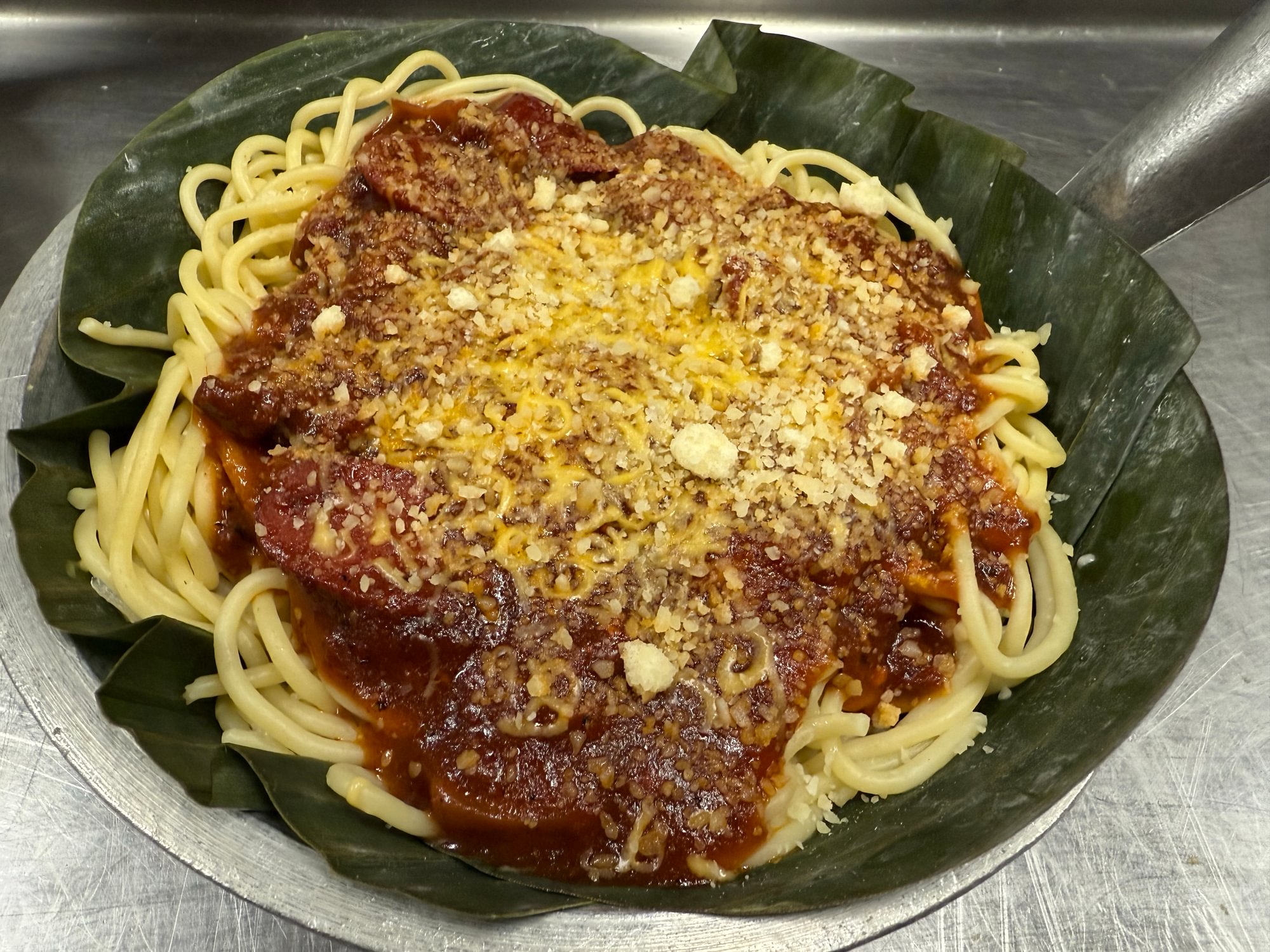 Spaghetti Plate (Filipino style)