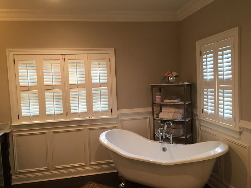 Achieve privacy when you need it most with Norman Shutters by Budget Blinds of Phillipsburg! Designed with durability and style in mind to transform your bathroom into you own personal spa!  WindowWednesday  BudgetBlindsPhillipsburg  ShutterAtTheBeauty  FreeConsultation  NormanShutters