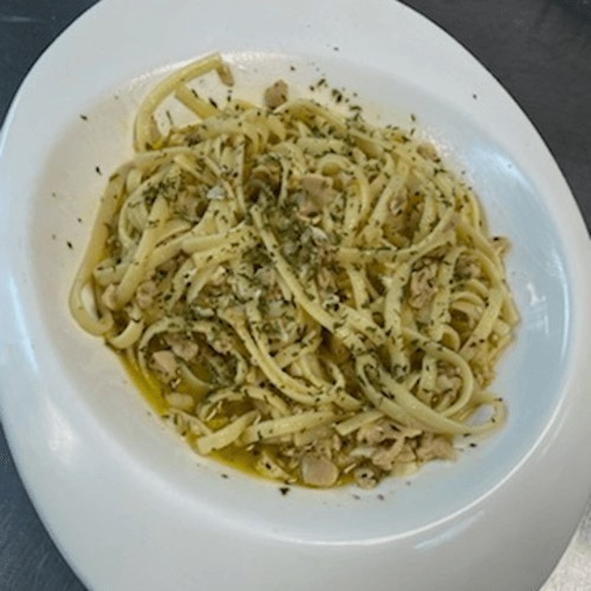 Pasta Clam in lemon butter white wine Sauce