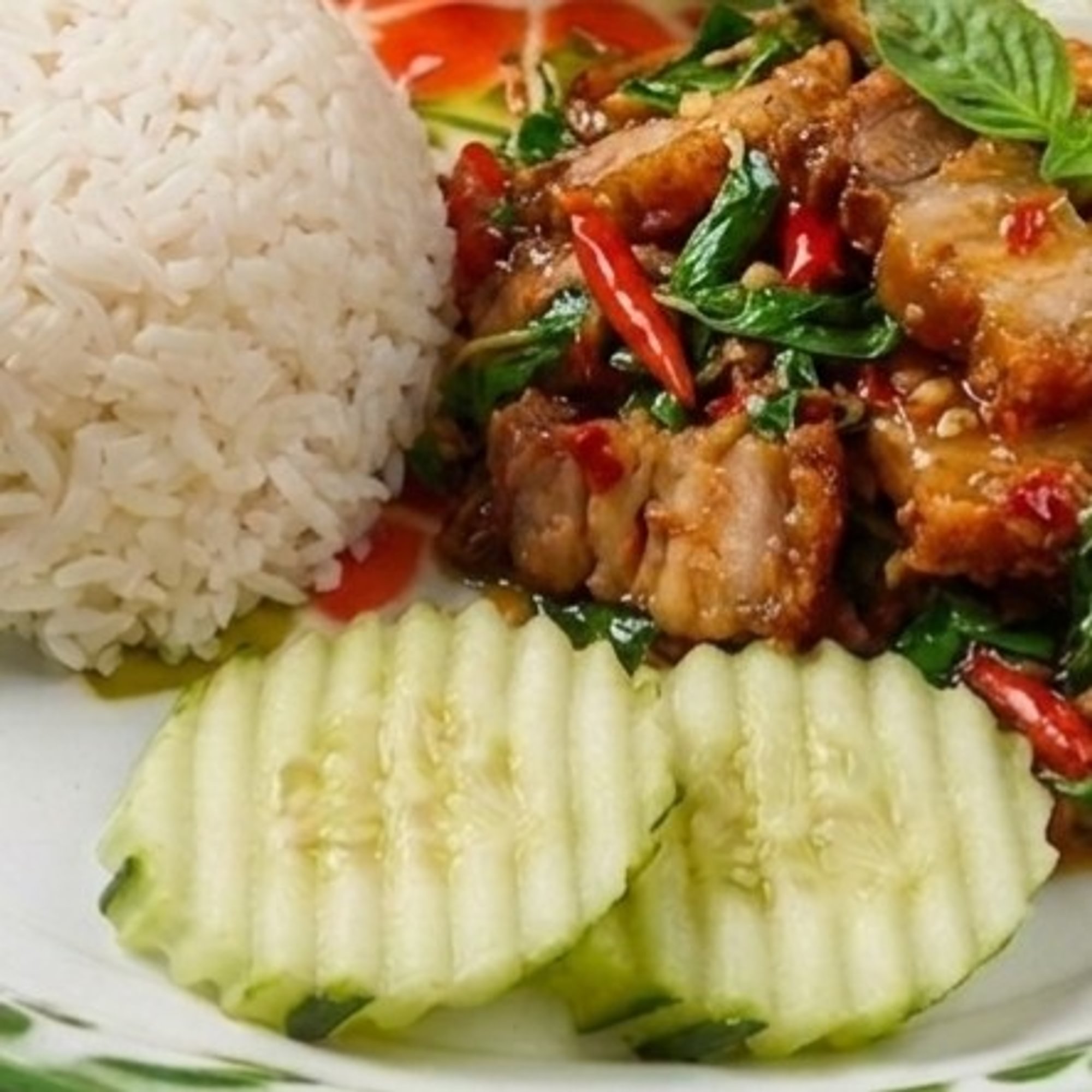 K3-Kra Pao Moo Krob (Crispy Pork)