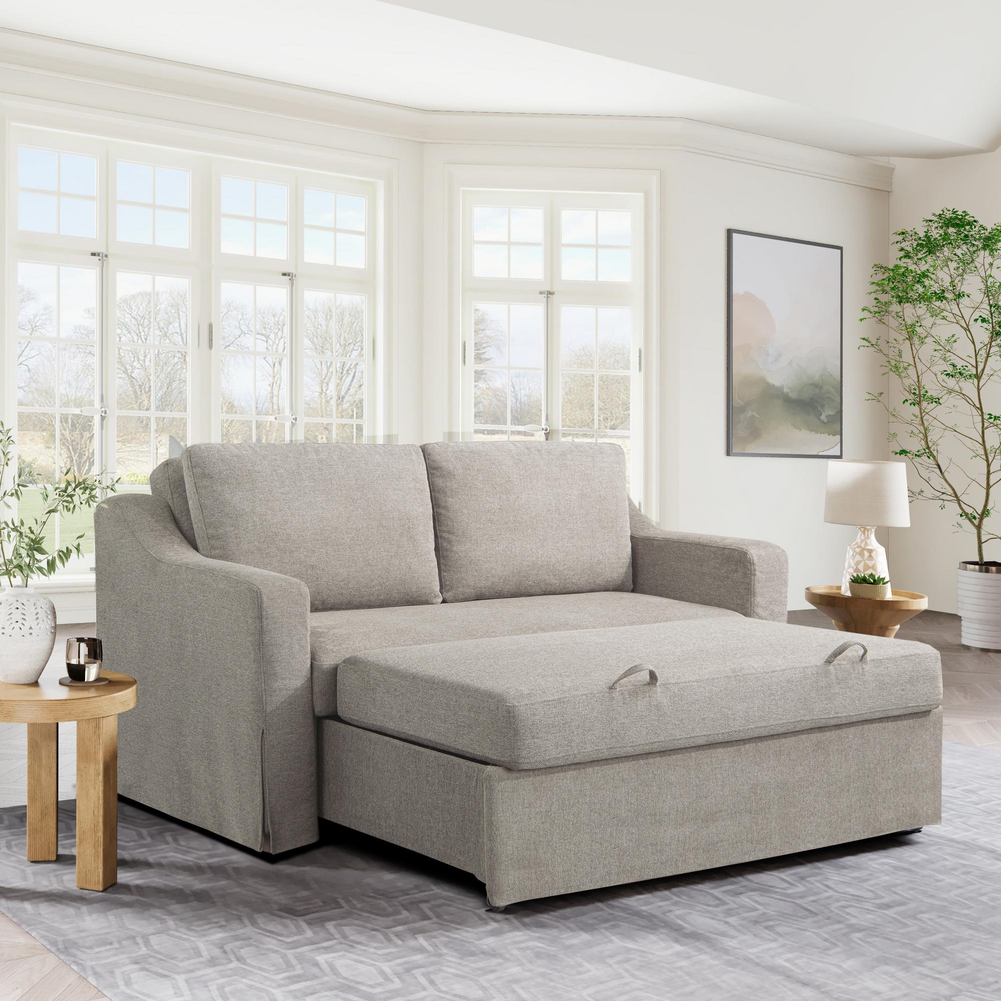 Augustine Queen Convertible Sofa - Charcoal