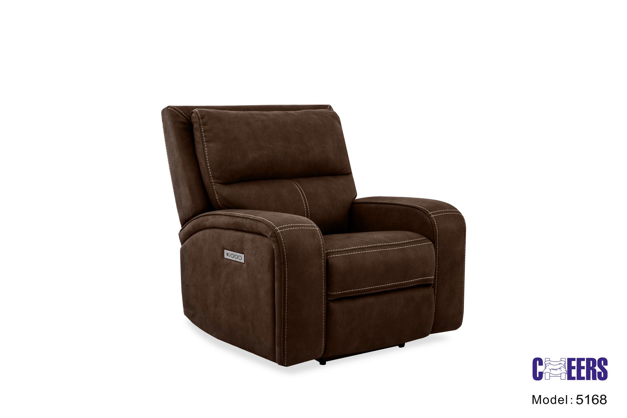 Vaquaro Pwr Recliner w/Pwr HR, DkBr