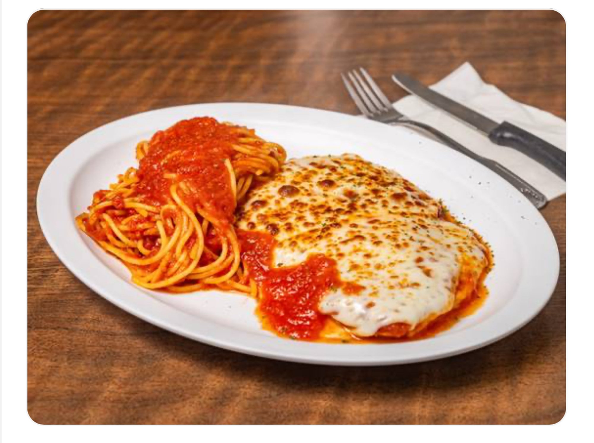 Chicken parmigiana dinner
