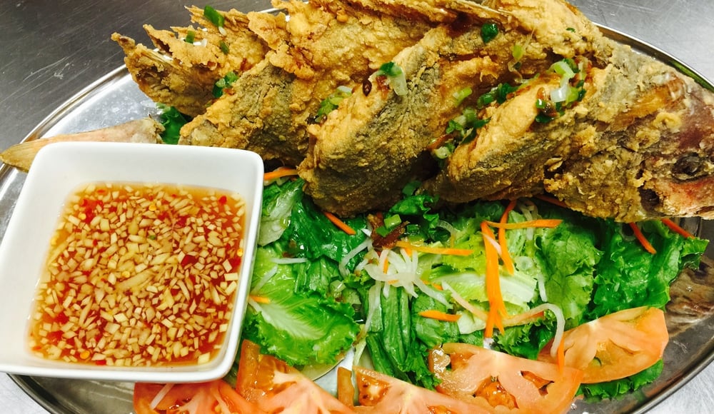 S12. Deep Fried Whole Rockfish - Ca Rockfish Chien Gion