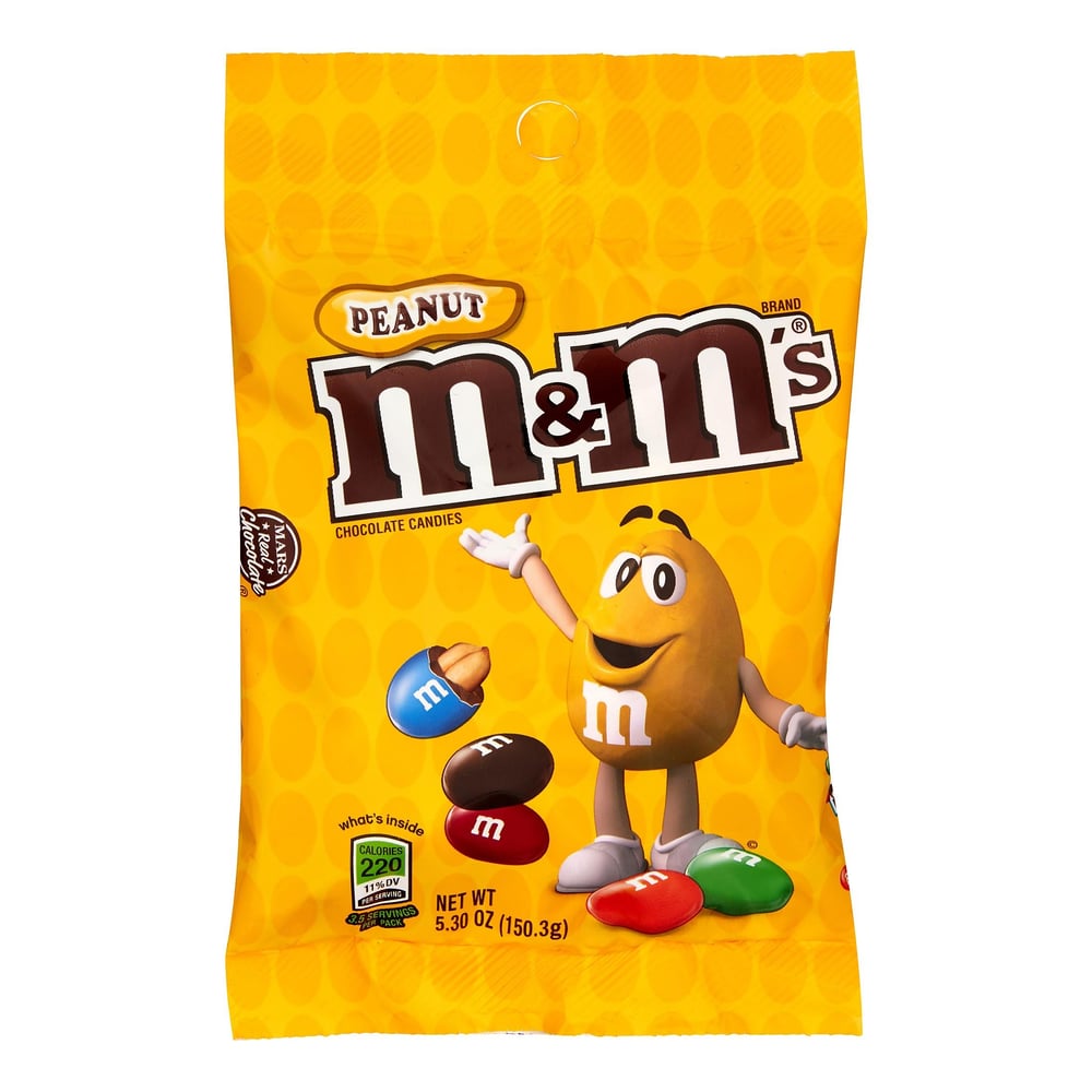 M&M'S Peanut Chocolate Candy Bag, 5.3 Oz