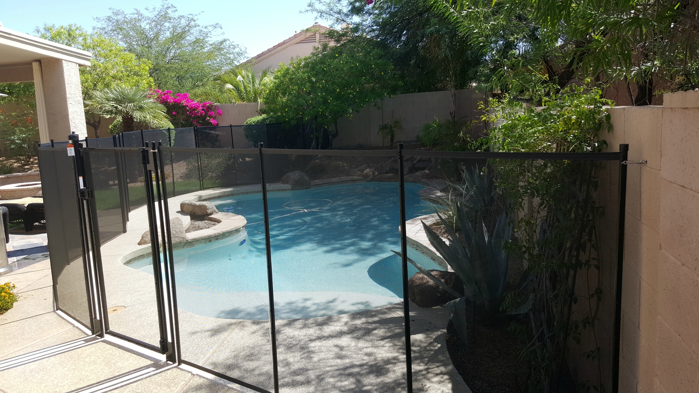Katchakid removable pool safety fences help keep your children and pets out of your pools.