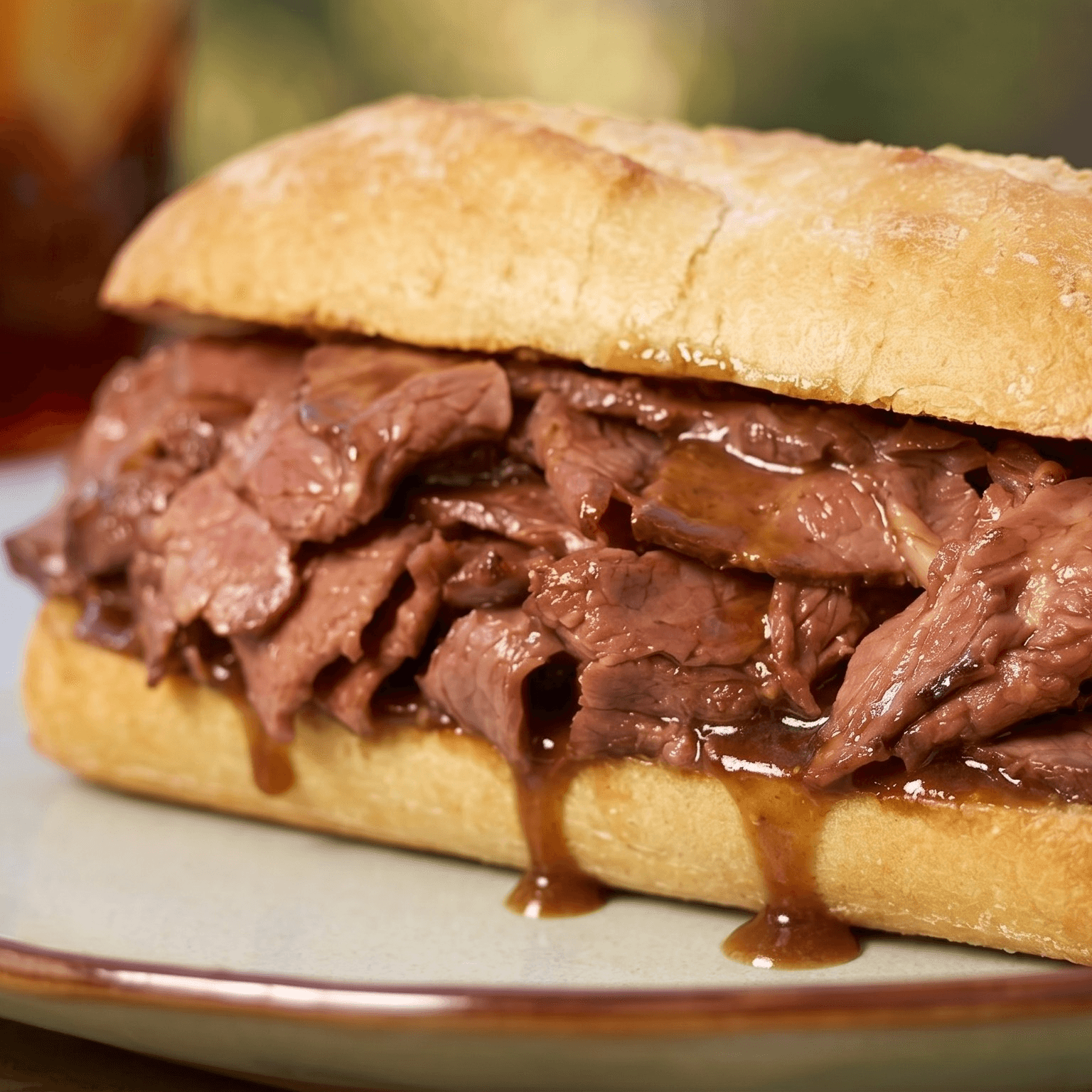 Hot Roast Beef with Gravy Sandwich