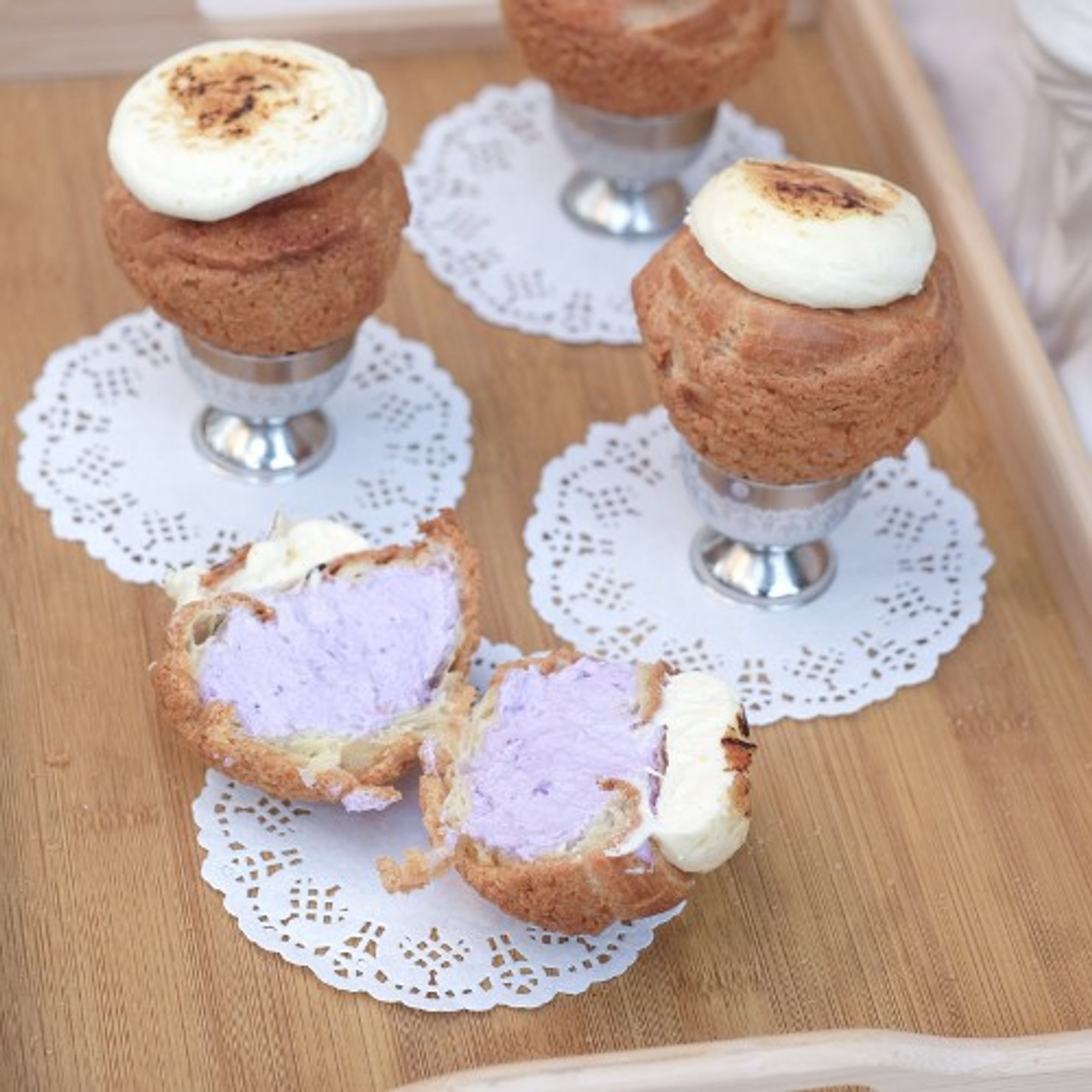 Taro Brûlée Cream Puff (焦糖芋泥烤布蕾泡芙)