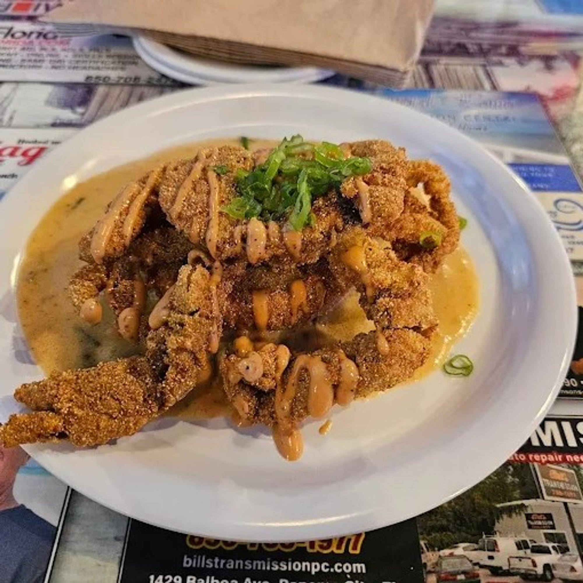 Golden fried softshell crab