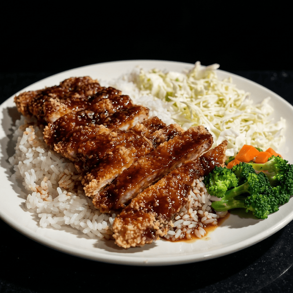 Tonkatsu (Japanese Pork Cutlet) Over Rice