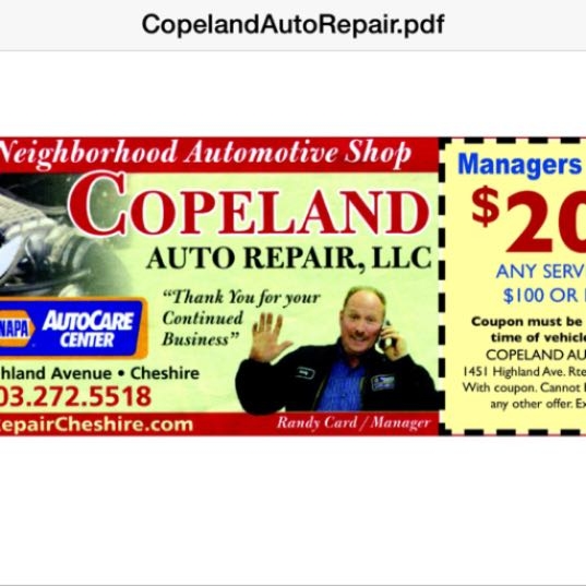 Copeland Auto Repair Photo