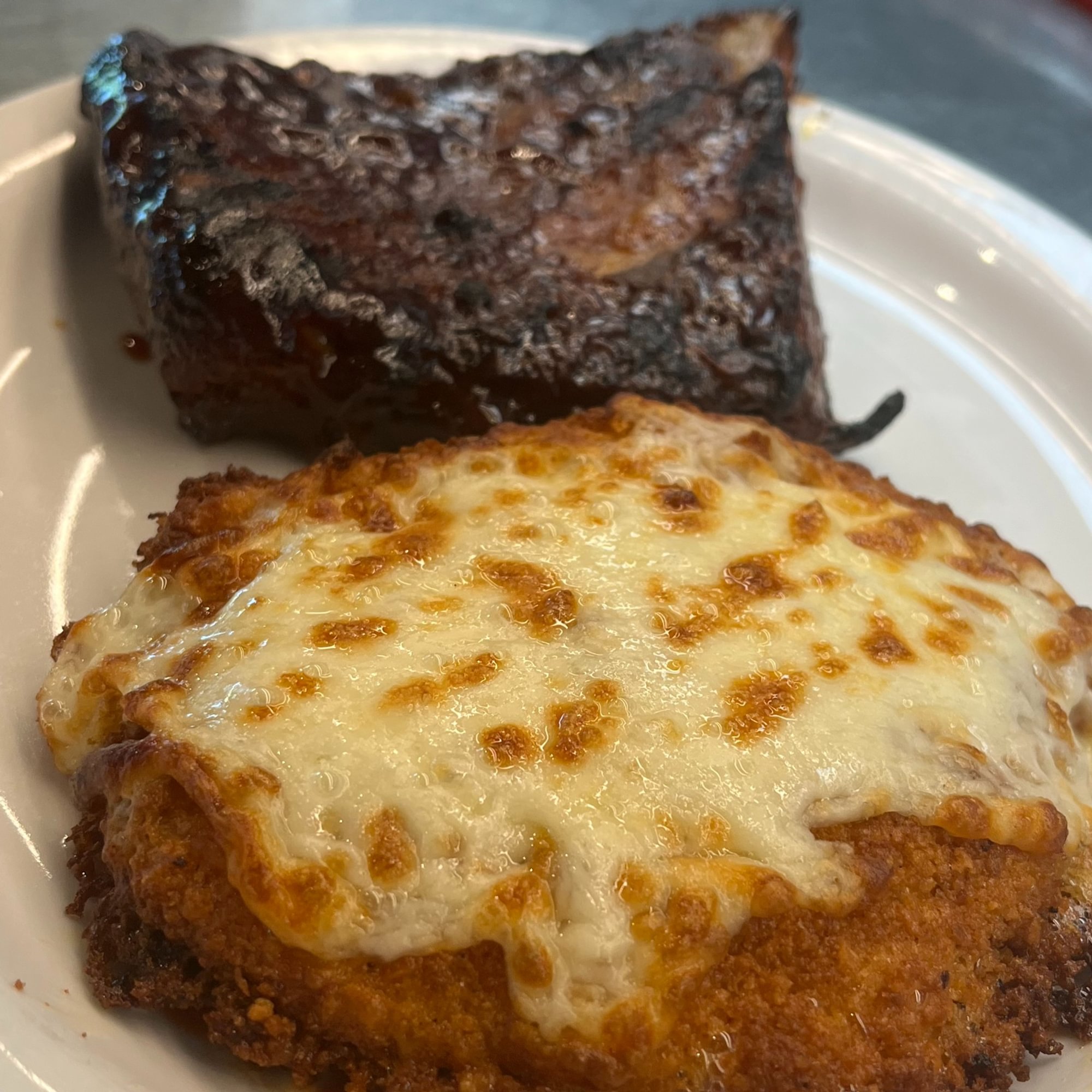 BBQ Ribs & Chicken Parmigiano