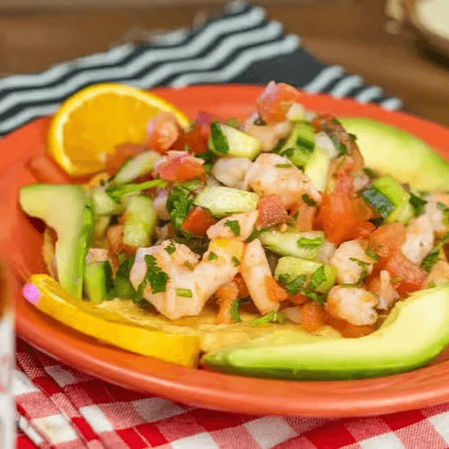 Tostada De Ceviche De Camarón