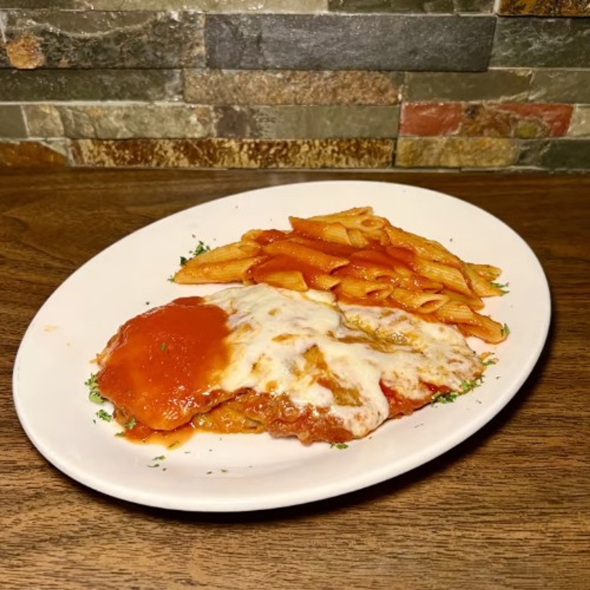 Eggplant Parmigiana with Ziti