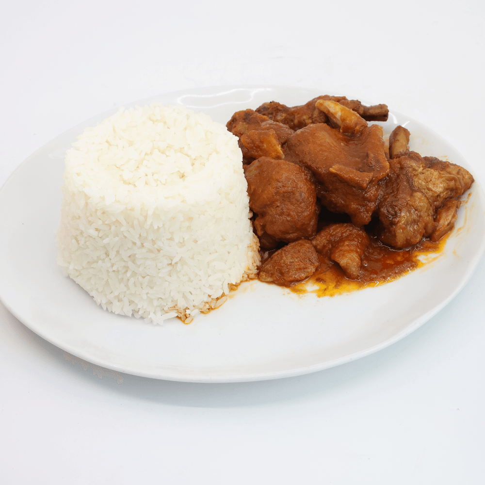 White Rice w/Stew and Chicken
