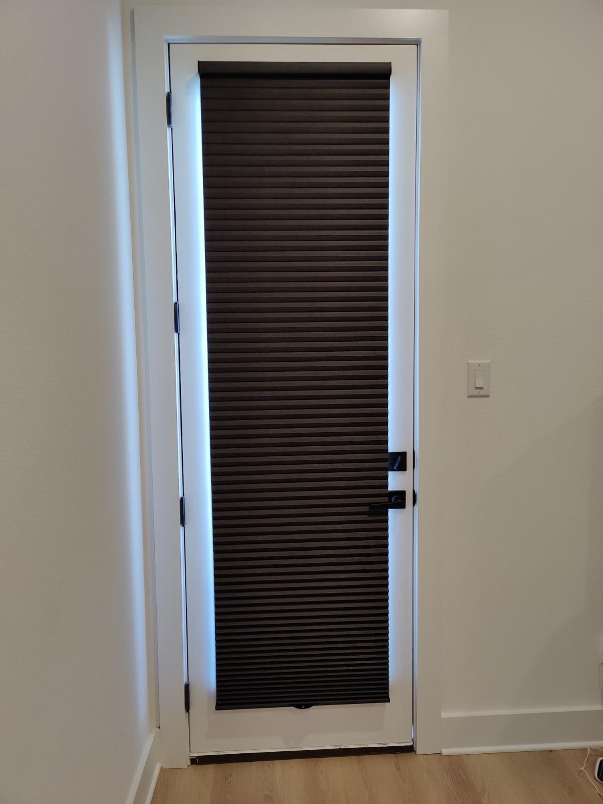 room darkening cellular shade for door in Georgetown