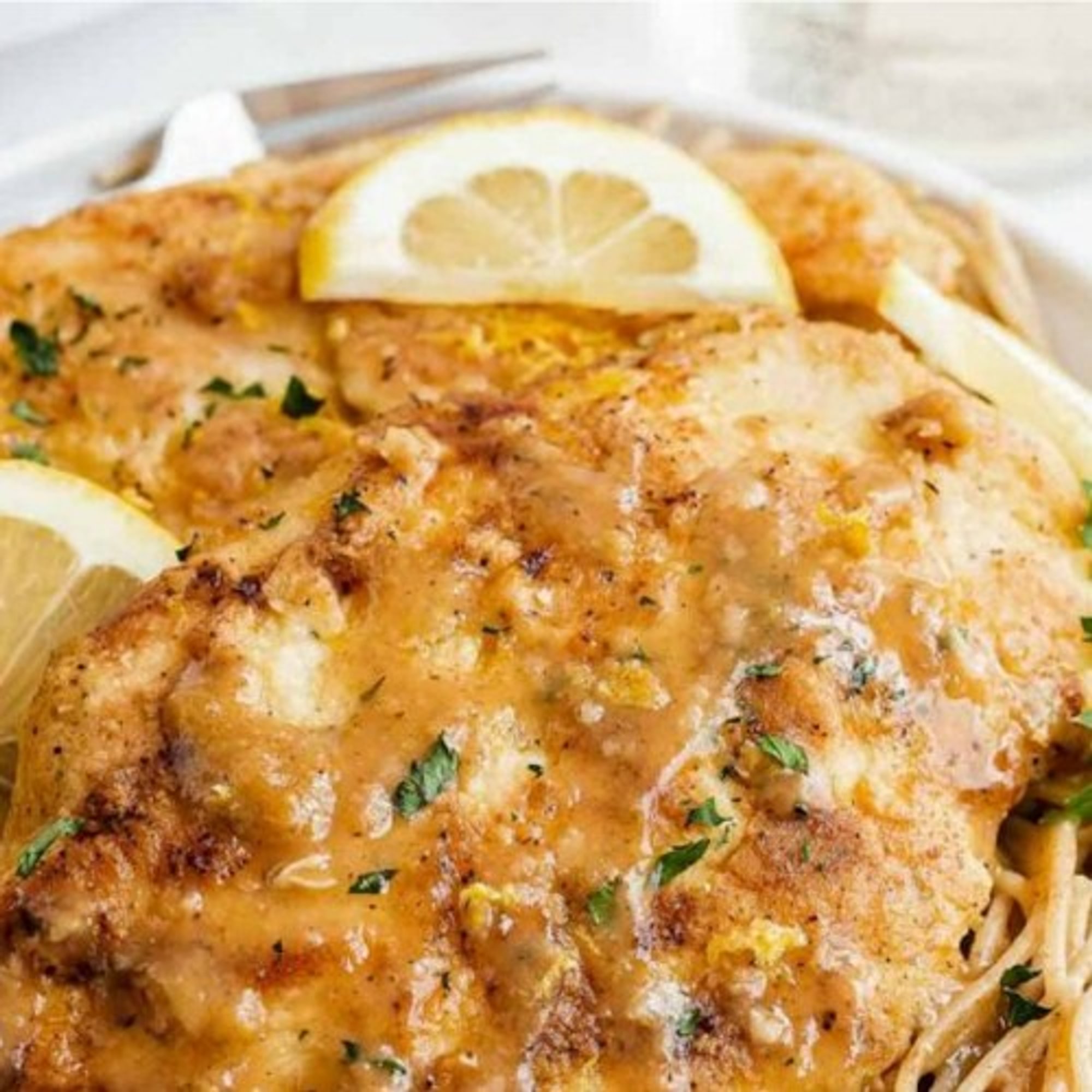 Chicken Francese with Pasta